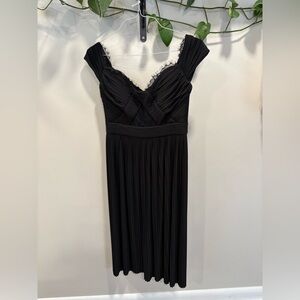 ASOS Black Off the Shoulder Pleated Dress